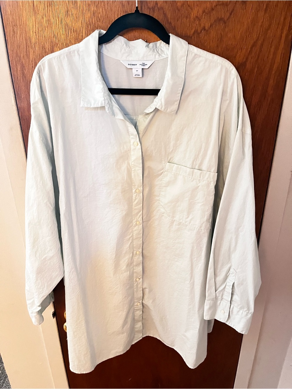 Old Navy The Boyfriend Shirt 3X Pale Blue Oversized Button Down